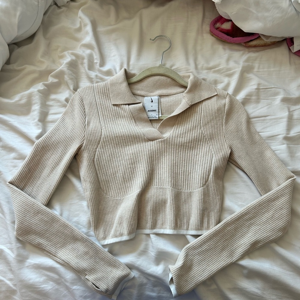 Nike x Jacquemus Ribbed Long Sleeve Crop Top